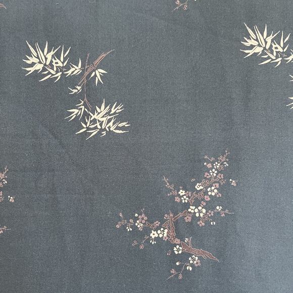 Vintage Silk Velvet Maxi Dress XL Dark Floral Side Button Asian Fairy Whimsigoth - Picture 5 of 12